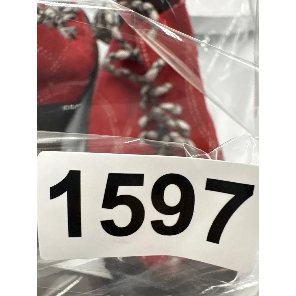 Five Ten Red Suede Rock Climbing Shoes Mens 8 Womens 9.5 Lace Up Bouldering 1597